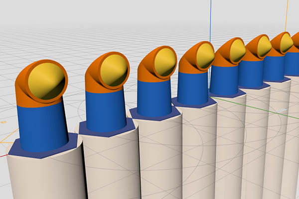 Periscopic lensed fiber array for wafer-level testing